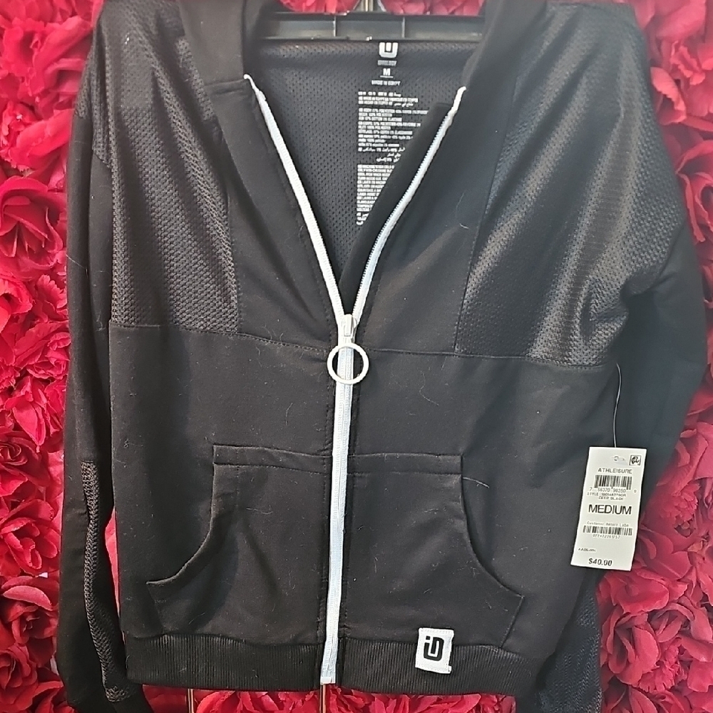 Ideology NWT Girls Black Zip-Up Hoodie Active Jacket Size Medium